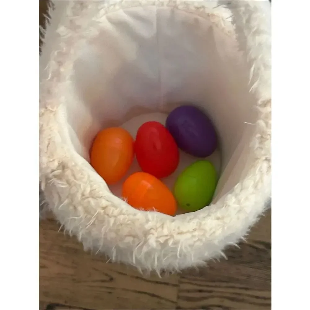 🆕 Kids Plush Bunny 🐰 Handbag 🐥 in basket 🧺 Shaggy Cute 🥰 Bonus Eggs 🥚🥚